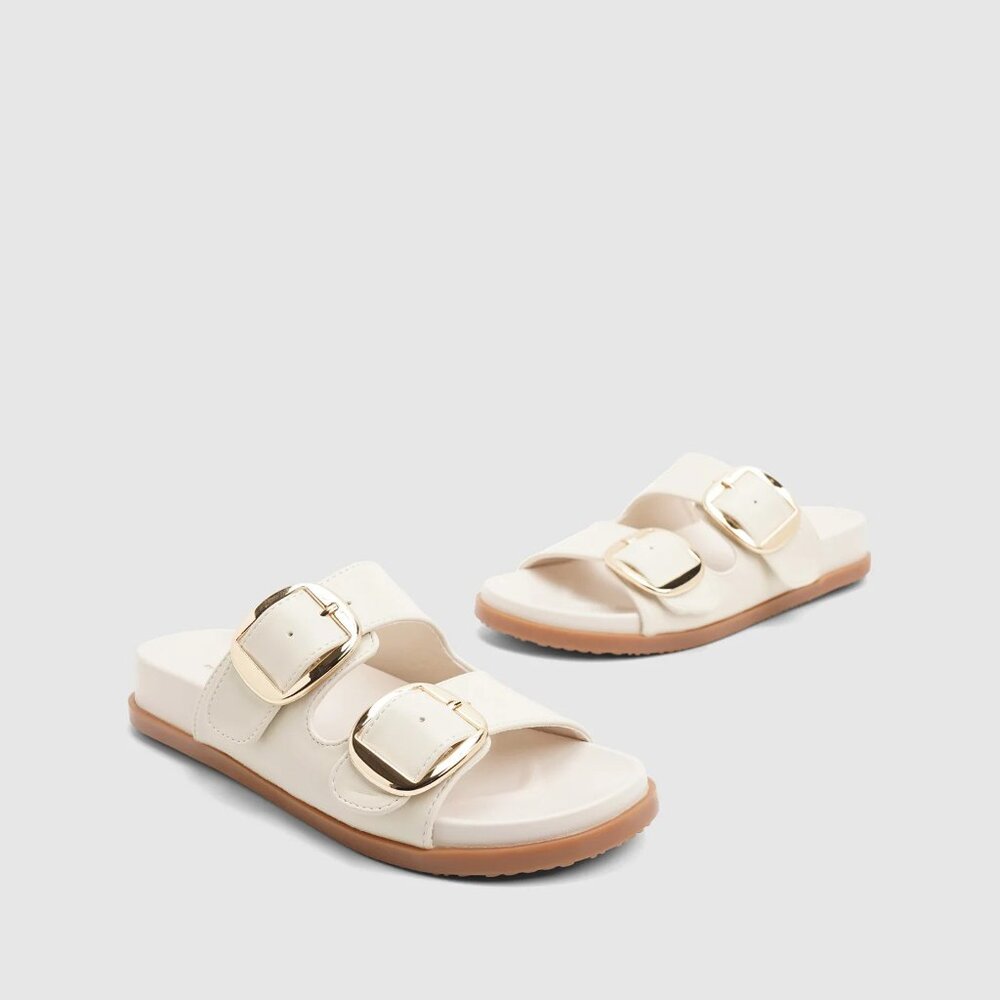 NWT Universal Thread Cream Double Buckle Slide Sa… - image 1